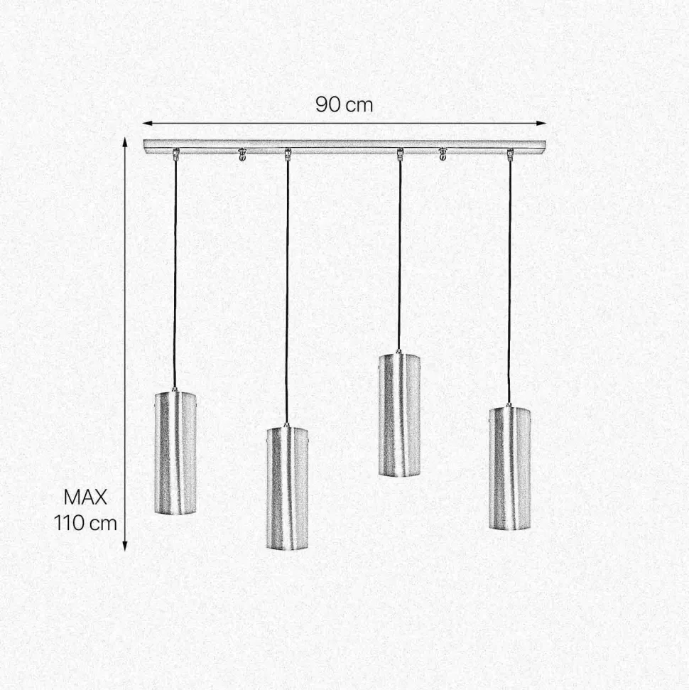 Hängeleuchte Messing B: 90cm H: max. 110cm verstellbar 4x E27