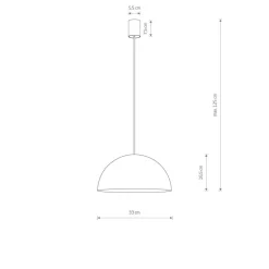 Hängeleuchte Metall Ø 33 cm Weiß Vintage GX53 verstellbar