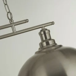 Hängeleuchte Metall B: 81,5 cm in Silber 2-flammig E27