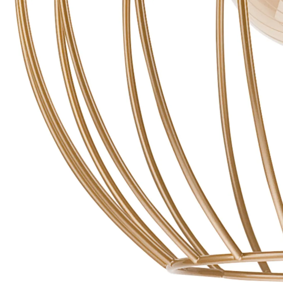 Hängeleuchte Metall Draht Ø 24 cm verstellbar Gold Retro E27