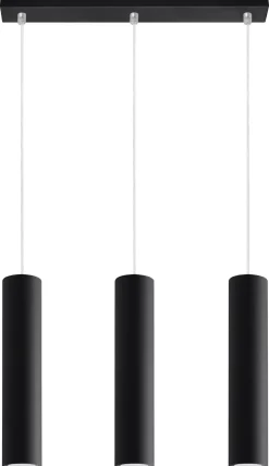 Hängeleuchte Metall 3-flammig GU10 B: 45 cm Schwarz