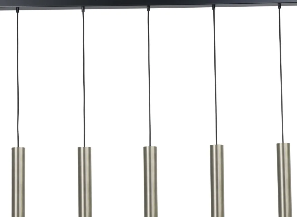 Hängeleuchte Metall 5-flammig Nickel Schwarz ERION