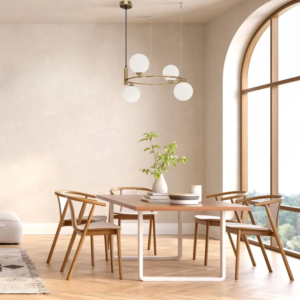 Hängeleuchte Metall Glas B: 39 cm H: max. 178 cm G9