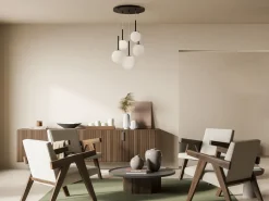 Hängeleuchte Metall Glas B: 45 cm H: max. 222,5 cm E14