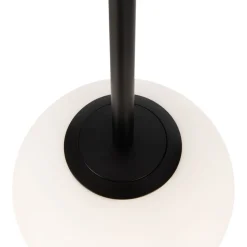 Hängeleuchte Metall Glas E14 Ø 15 cm rund Schwarz Weiß