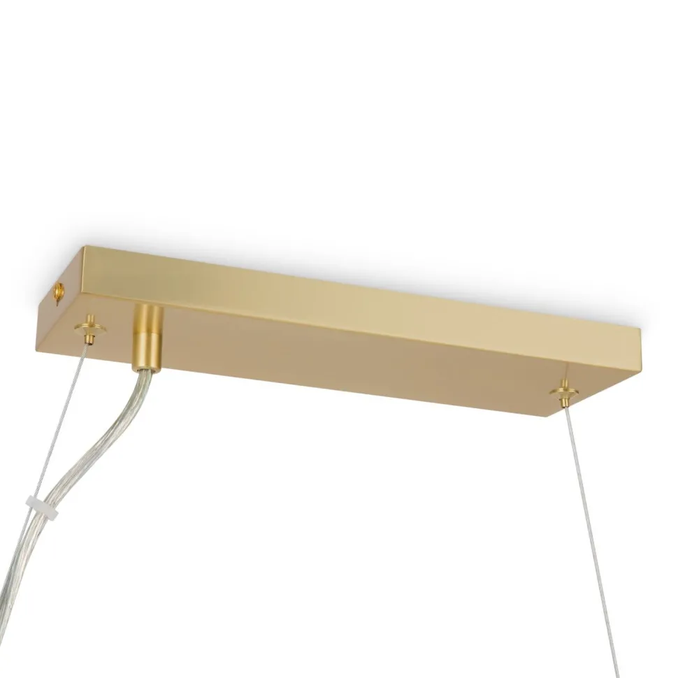 Hängeleuchte Metall Glas H: max. 133,9 cm in Gold Weiß