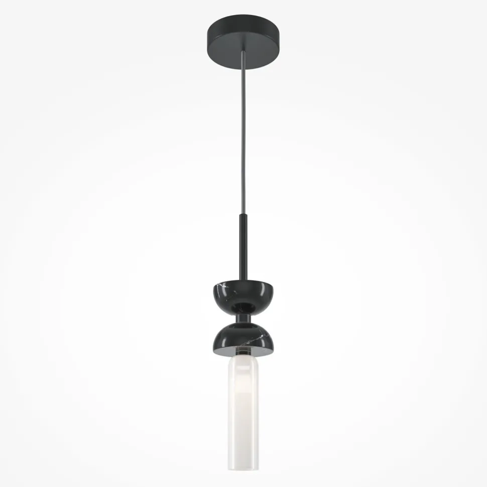 Hängeleuchte Metall Glas rund D: 10 cm H: max. 336,5 cm