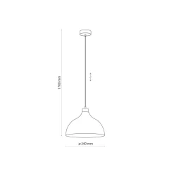 Hängeleuchte Metall Grün Retro Ø 34 cm verstellbar E27