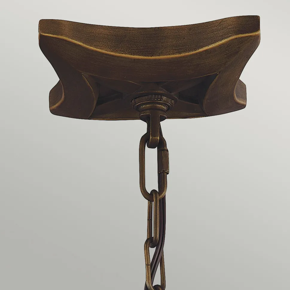 Hängeleuchte Metall in Messing antik Vintage NADICIA