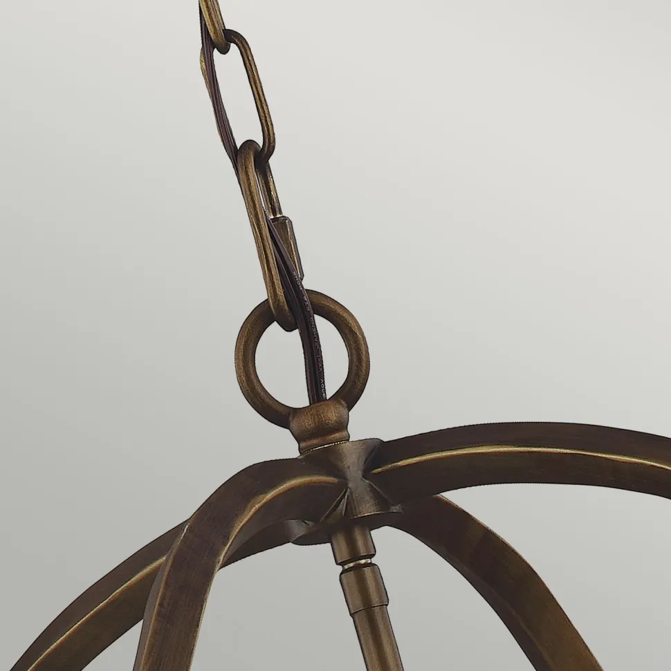 Hängeleuchte Metall in Messing antik Vintage NADICIA