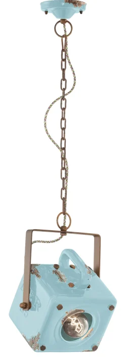 Hängeleuchte Metall Keramik H: max. 95 cm E27 eckig