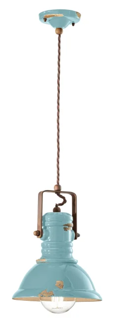 Hängeleuchte Metall Keramik E27 rund Ø 23 cm CARLO