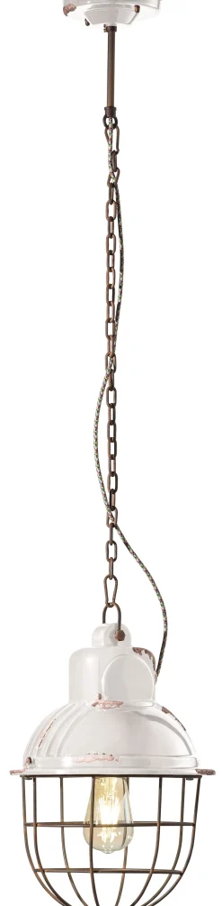 Hängeleuchte Metall Keramik rund Ø 26 cm H: max. 115 cm