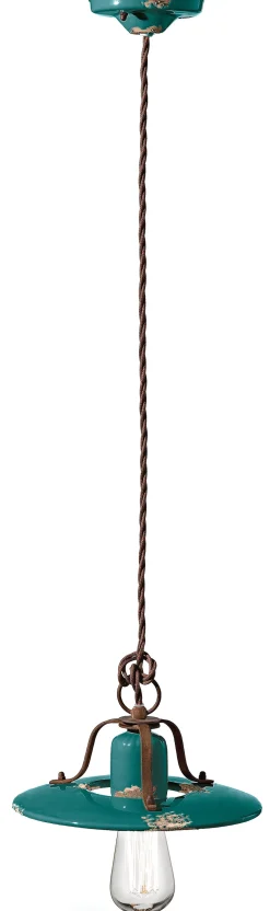 Hängeleuchte Metall Keramik D: 25 cm E27 rund NICOLA