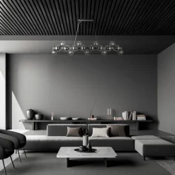 Hängeleuchte Metall Rauchglas H: max. 133,9 cm G9 HILDA