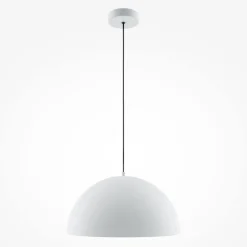 Hängeleuchte Metall rund D: 35 cm H: max. 320 cm Weiß