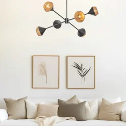 Hängeleuchte Metall Seil H: max. 162,5 cm Schwarz Beige E14