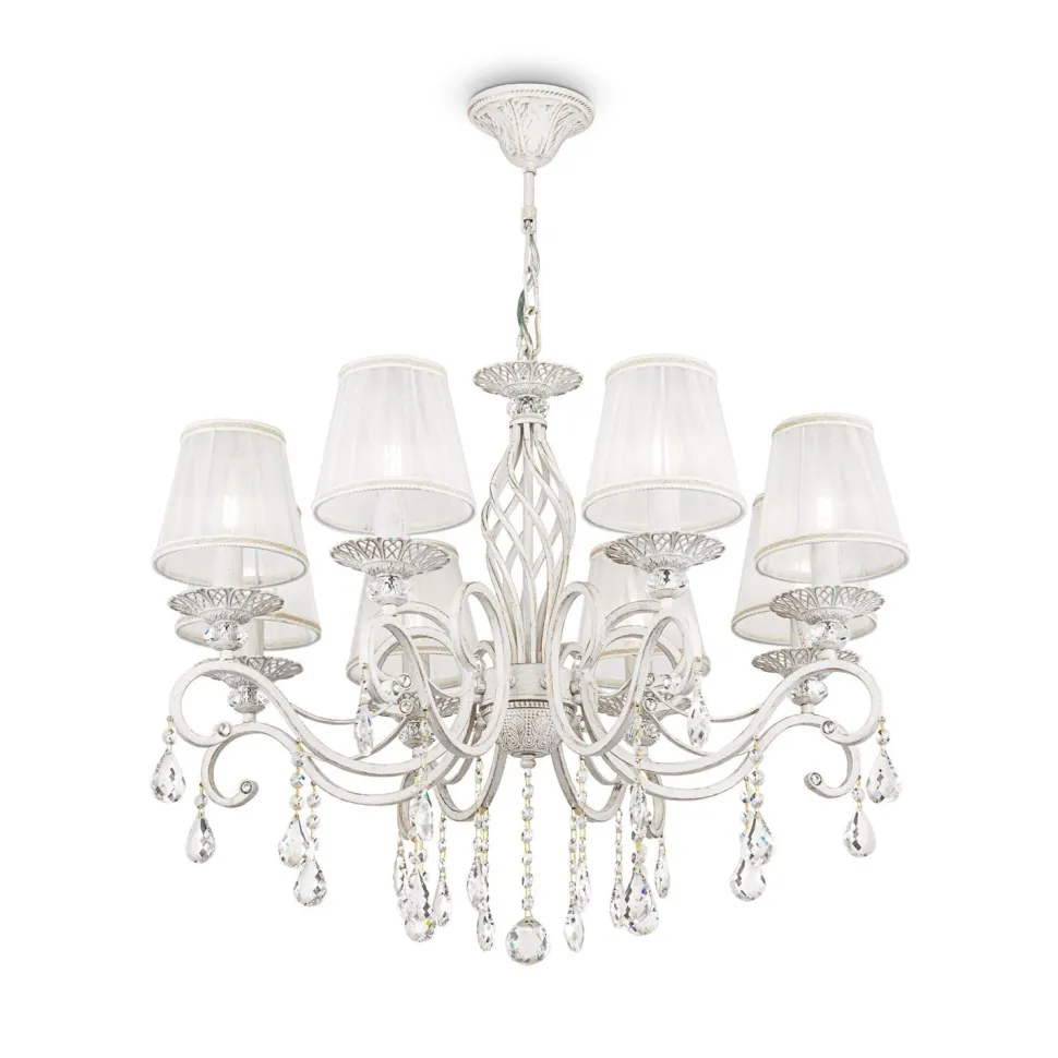 Hängeleuchte Metall Stoff 72 cm breit H: max. 119 cm