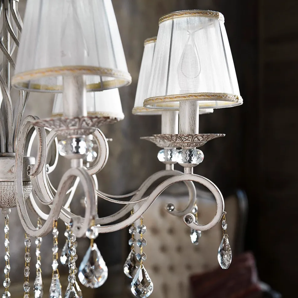 Hängeleuchte Metall Stoff 72 cm breit H: max. 119 cm