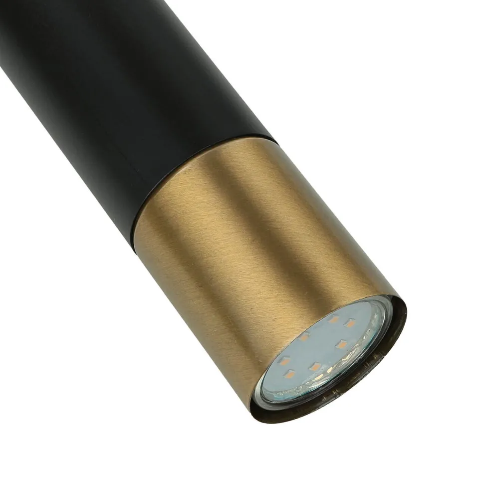 Hängeleuchte Metall Zylinder Schwarz Gold Modern GU10