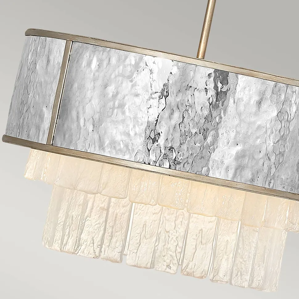 Hängeleuchte Modern Ø 50,8 cm rund Edelstahl Kristall