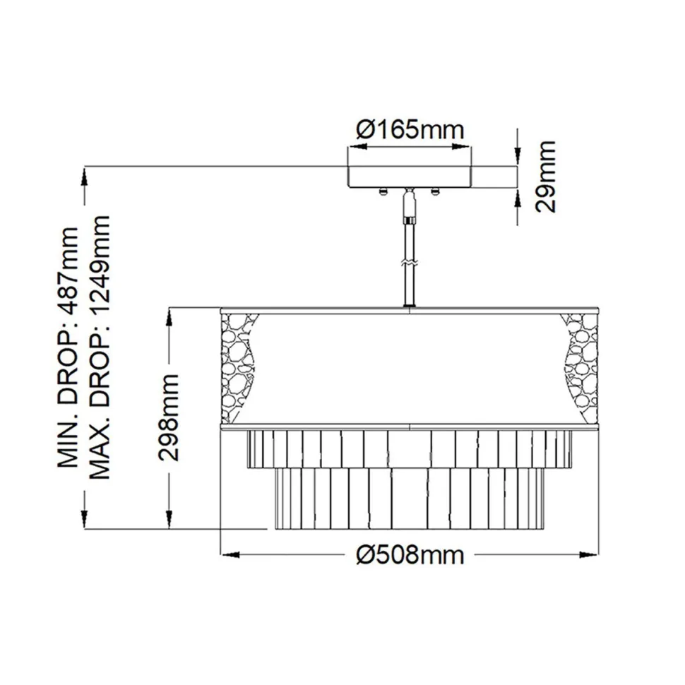 Hängeleuchte Modern Ø 50,8 cm rund Edelstahl Kristall