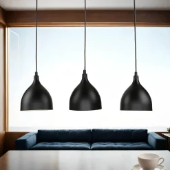 Hängeleuchte NOAK in Schwarz 3-flmg