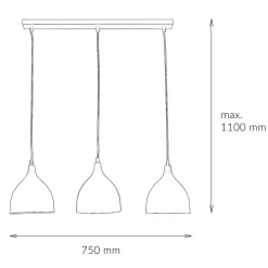 Hängeleuchte NOAK in Schwarz 3-flmg