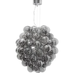 Hängeleuchte Rauchglas 64 cm breit 4-flammig E14