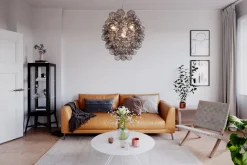 Hängeleuchte Rauchglas 64 cm breit 4-flammig E14