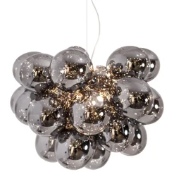 Hängeleuchte Rauchglas 62 cm breit 3-flammig G9