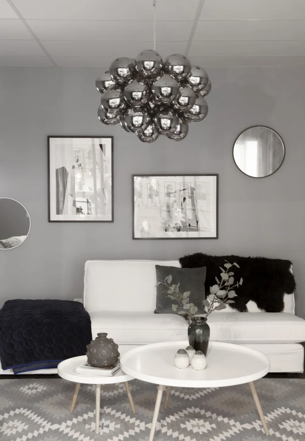 Hängeleuchte Rauchglas 62 cm breit 3-flammig G9