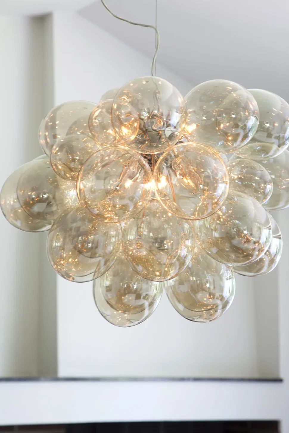 Hängeleuchte Rauchglas Metall 62 cm breit 3-flammig G9