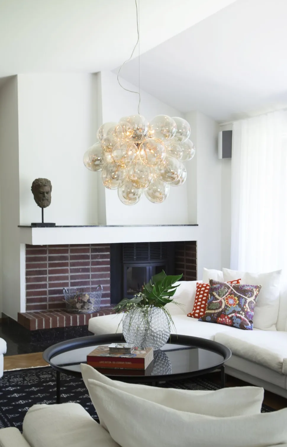 Hängeleuchte Rauchglas Metall 62 cm breit 3-flammig G9