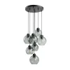 Hängeleuchte Rauchglas 7x E27 verstellbar Kugelschirme