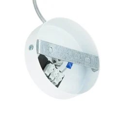 Hängeleuchte Retro Creme Gold Stoff rund Esszimmer