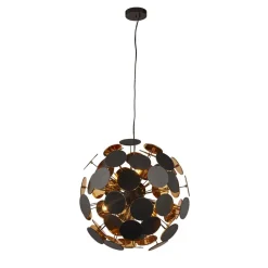 Hängeleuchte rund Ø 54 cm Metall Schwarz Gold 6x E14