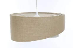 Hängeleuchte rund Ø 50 cm Stoff Natur Creme E27 Boho