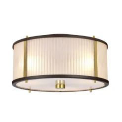 Hängeleuchte rund 40 cm Jugendstil Glas Stahl 3x E27