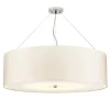 Hängeleuchte rund Ø86cm Stoffschirm Creme Chrom NASIA