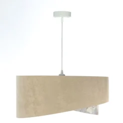 Hängeleuchte rund D: 50 cm E27 Stoff Velours Optik