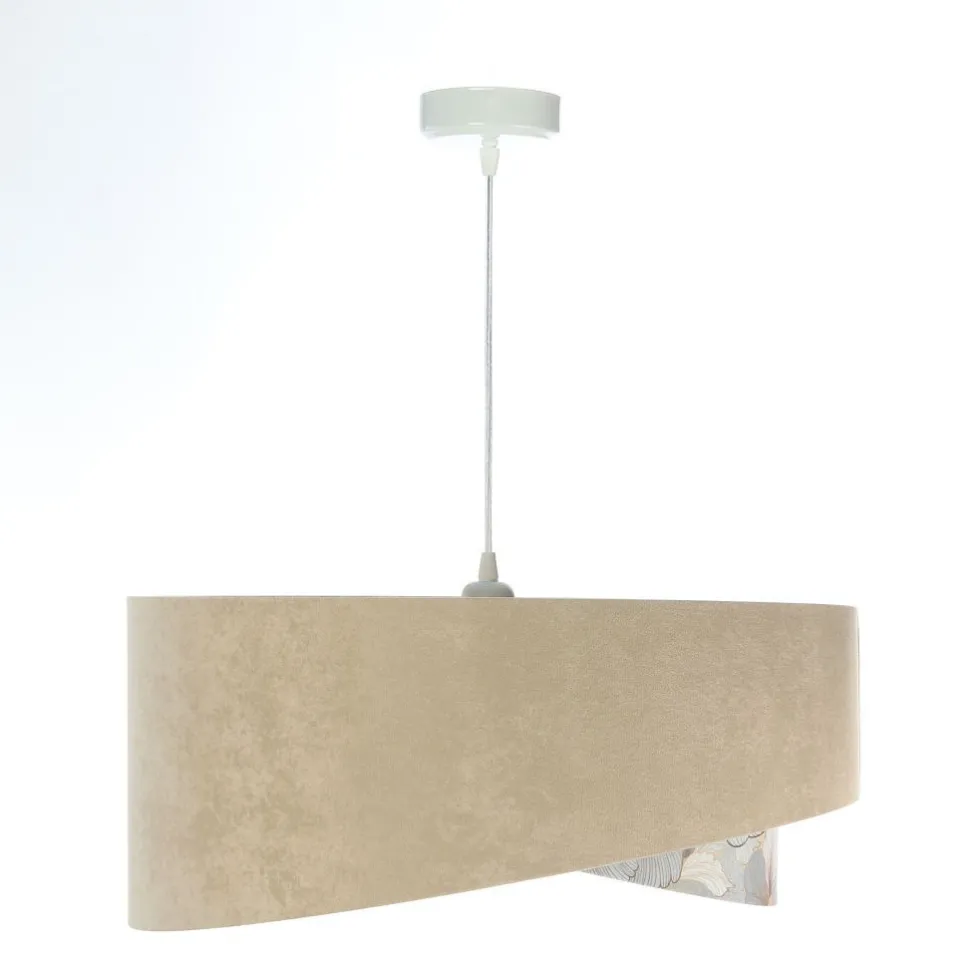 Hängeleuchte rund D: 50 cm E27 Stoff Velours Optik