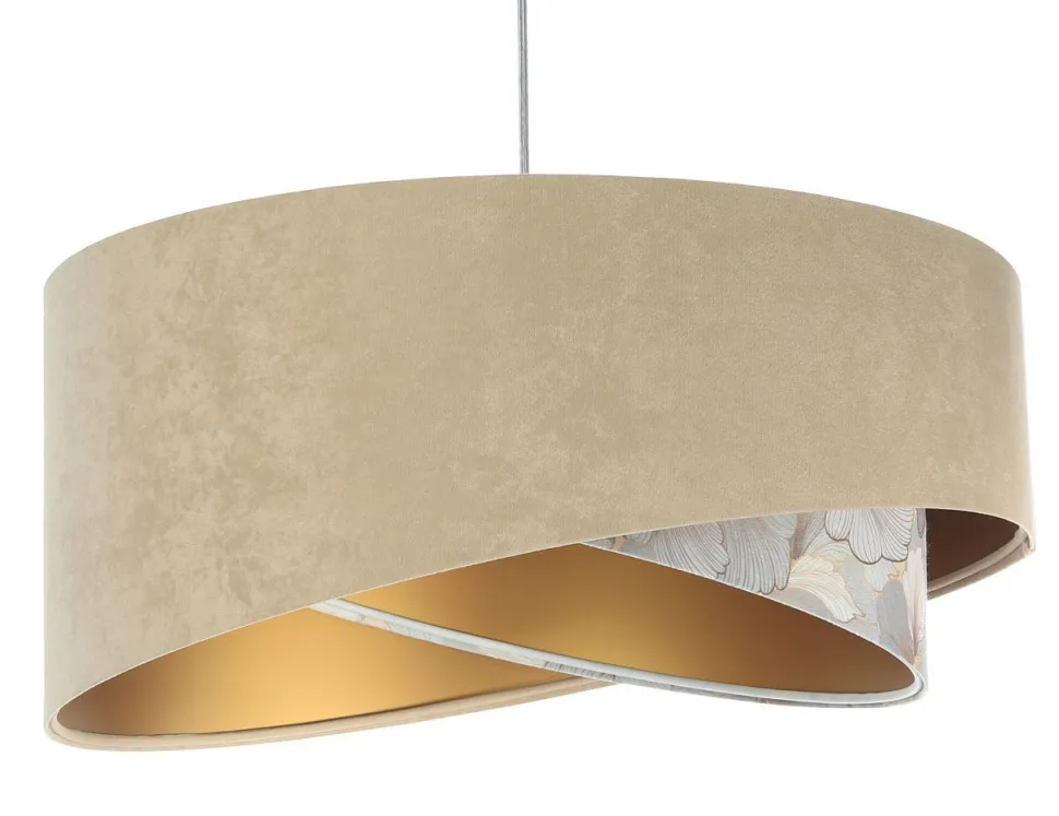 Hängeleuchte rund D: 50 cm E27 Stoff Velours Optik