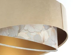 Hängeleuchte rund D: 50 cm E27 Stoff Velours Optik