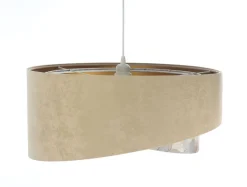 Hängeleuchte rund D: 50 cm E27 Stoff Velours Optik