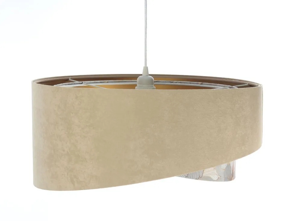 Hängeleuchte rund D: 50 cm E27 Stoff Velours Optik