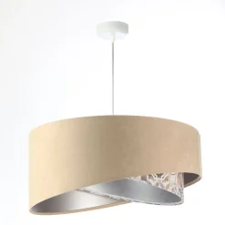 Hängeleuchte rund D: 50 cm E27 Stoff Velours Optik Modern KARIM