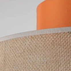 Hängeleuchte rund E27 Ø 38 cm H: max. 170 cm Jute Stoff