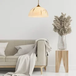 Hängeleuchte Rund Gold Retro Esstisch Glas Lampe