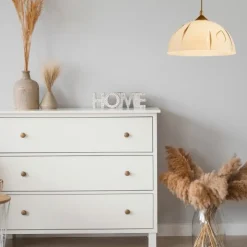 Hängeleuchte Rund Gold Retro Esstisch Glas Lampe